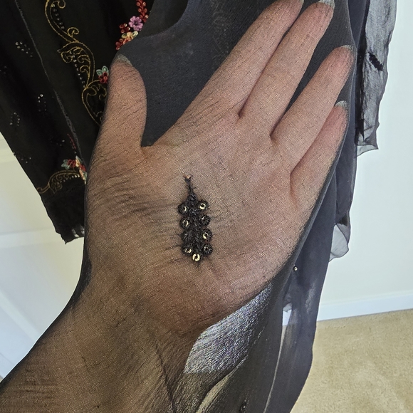 Black Embroidered Pakistani Suit by Erum Emaan - Size 45" - Large - Picture 11 of 17